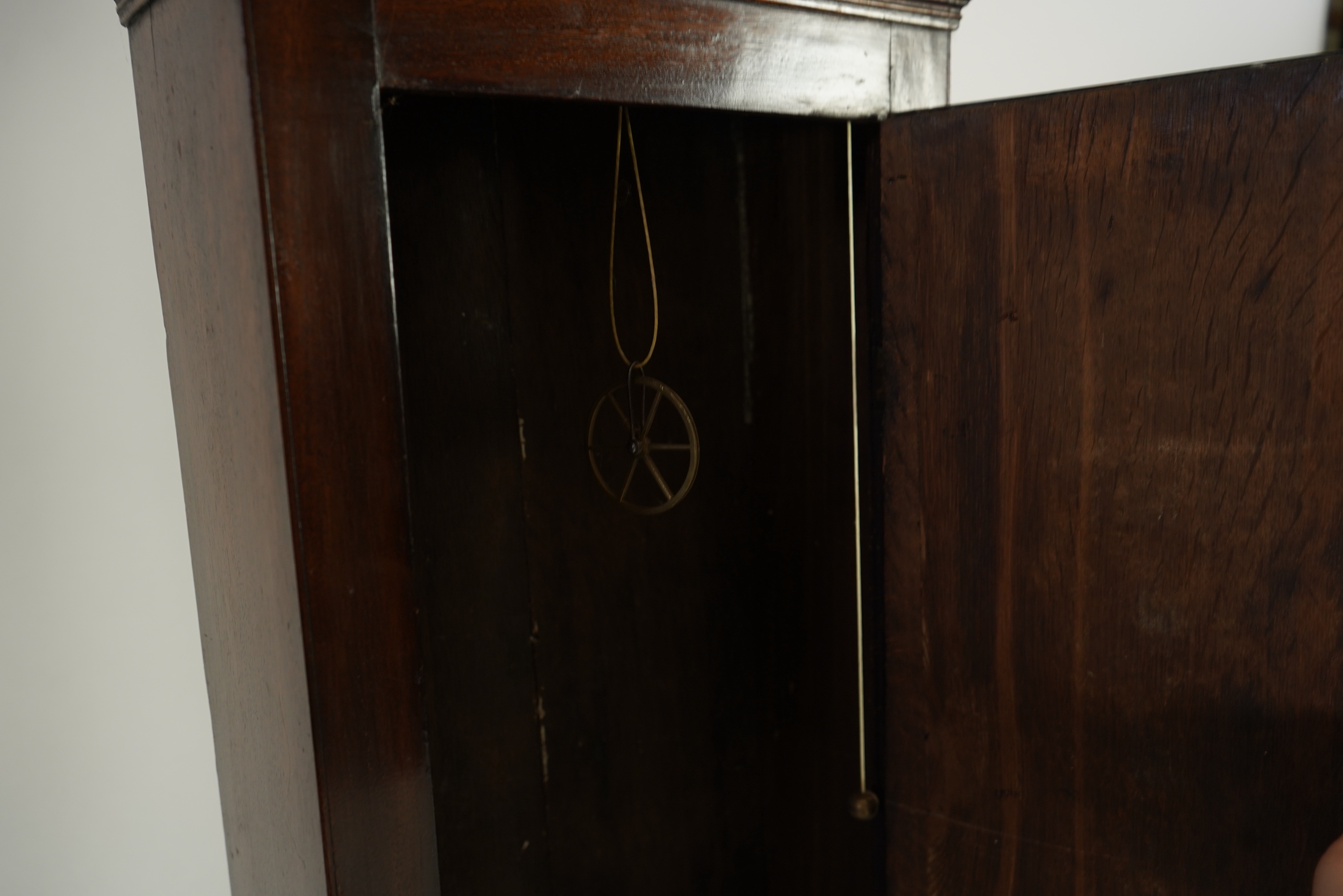 A mid 19th century mahogany eight day longcase regulator, silvered dial signed William Woodhouse, London